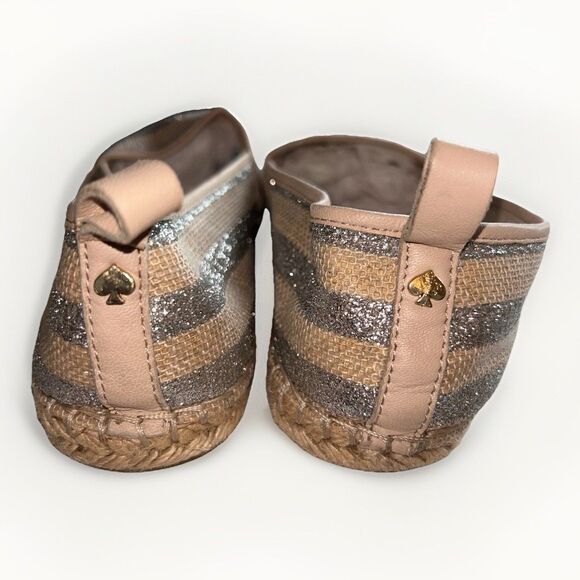 Kate Spade Lilliad Glitter‎ Espadrille Flats Size 7 Metallic Silver - Picture 4 of 8